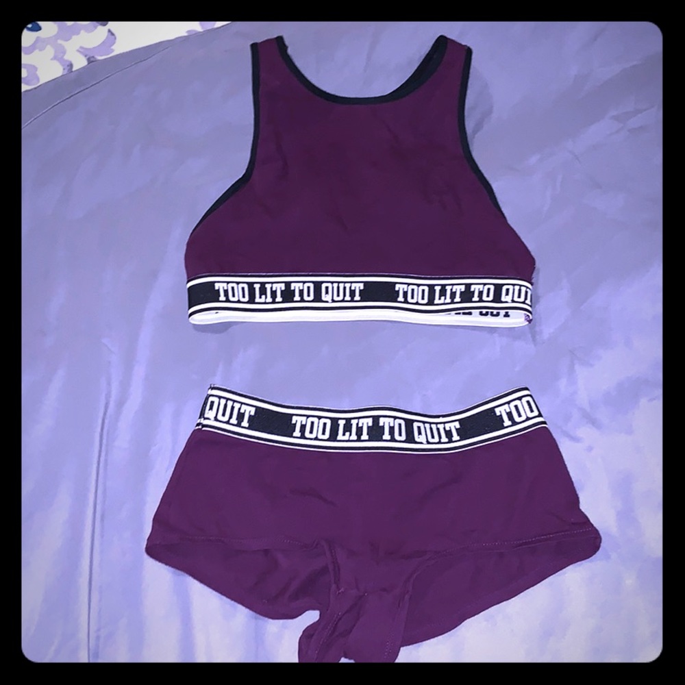 Matching sports bra & boy shorts